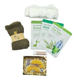 Ultimate Self-Care Bliss Bundle Face Mask Rejuvenate Moisturizing Green Fuzzy